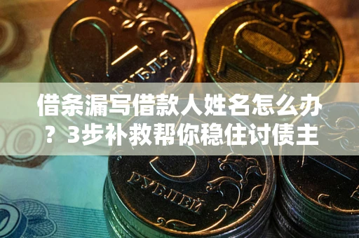 武汉借条漏写借款人姓名怎么办？3步补救帮你稳住讨债主动权
