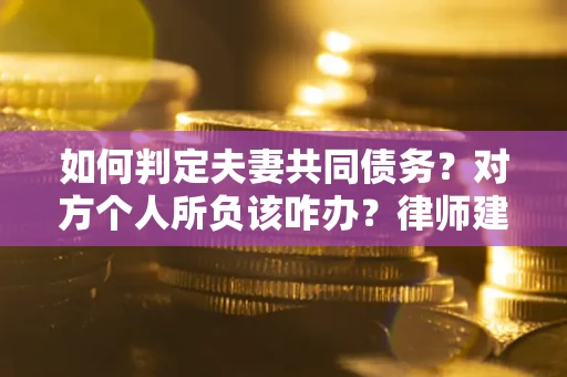 武汉如何判定夫妻共同债务？对方个人所负该咋办？律师建议