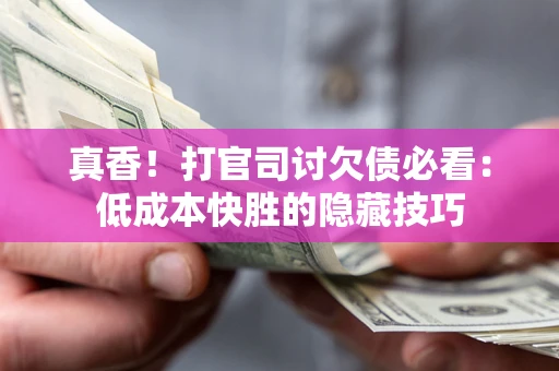 武汉真香！打官司讨欠债必看：低成本快胜的隐藏技巧
